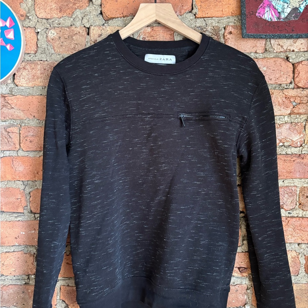 Zara Men's Charcoal Crewneck Sweater